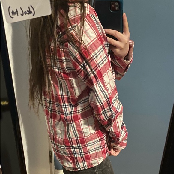 Pink Flannel Pattern Button Down - Picture 2 of 4